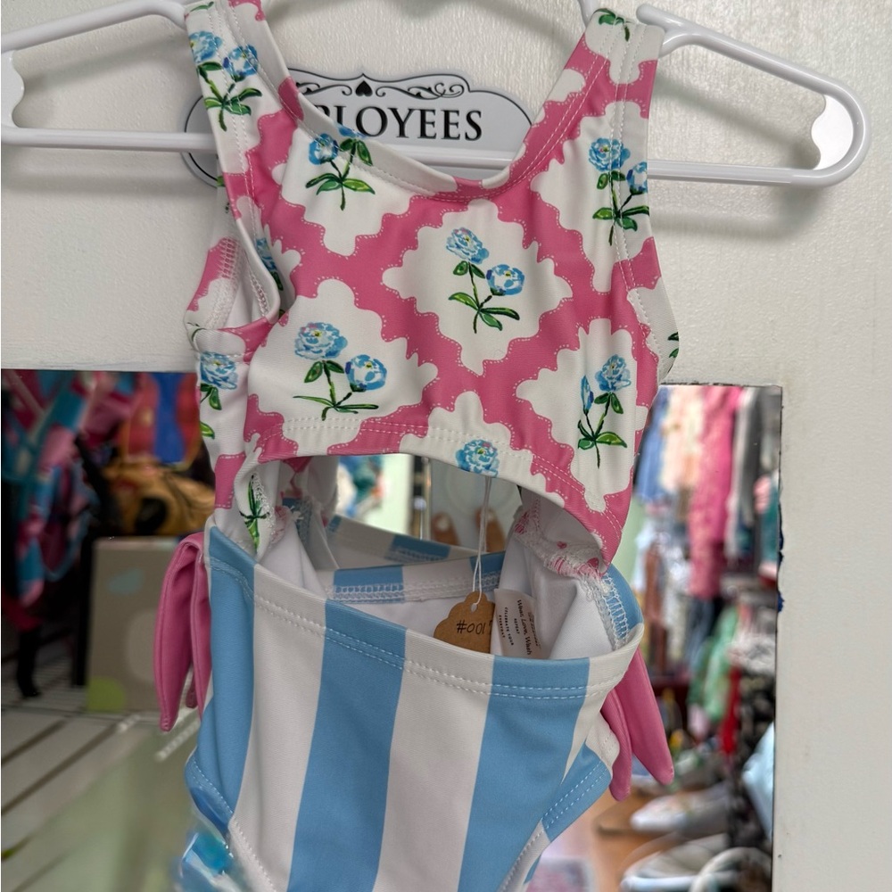 Sweet Honey Floral and Striped Swimsuit